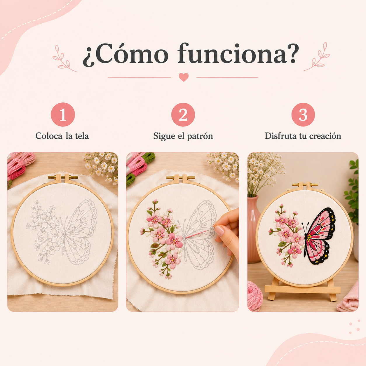 Kit de Bordado de Mariposas