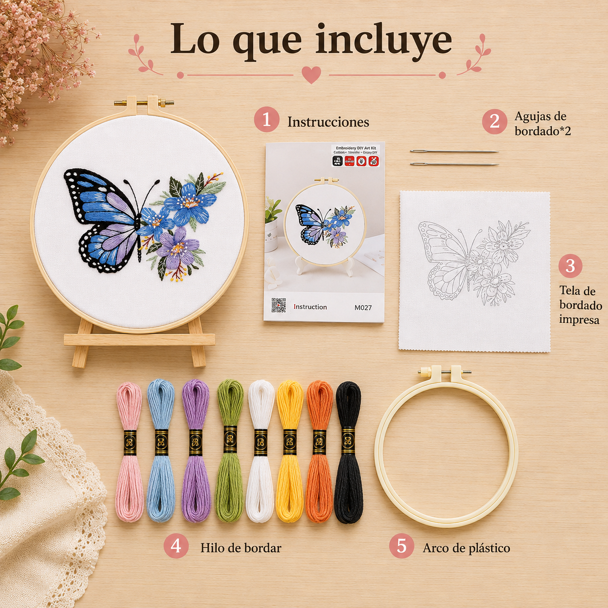 Kit de Bordado de Mariposas